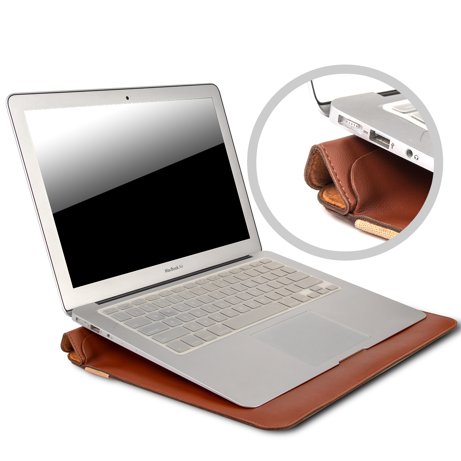 Роскошный чехол-подставка из натуральной кожи для ноутбука MacBook 12, 13, 15 дюймов
