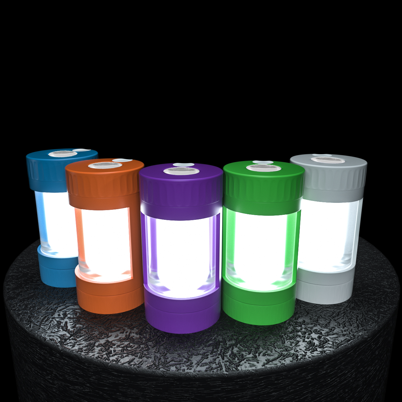 Custom Package and Logo Unique design 4X Air Tight LED Magnifying JAR Herb Stash Jar MAG Jar with Herb Grinder and Smoking Pipe