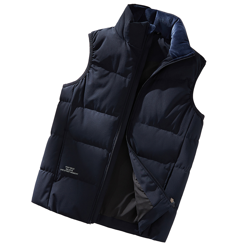 MM44 Couple Stand-up Collar Trend Wild Thick Warm Sleeveless Down Jacket Vest Unisex men's Vests Down Vest