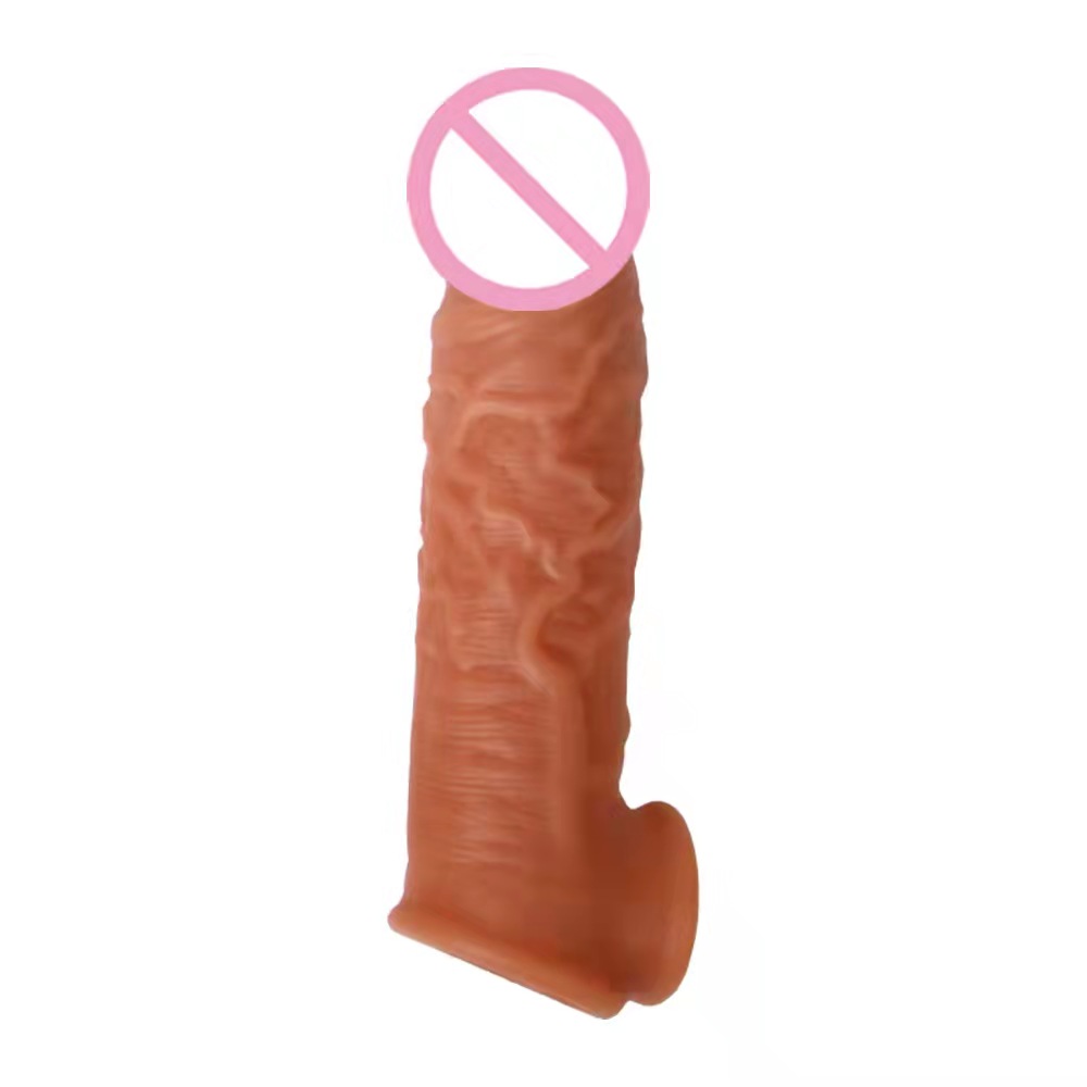 Hot selling silicone belt pellet wearable soft penis cover dildo sex toy
