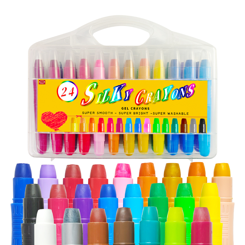 Wholesale 24 Colors Non-toxic Skin Washable Silky Twist Up Crayons