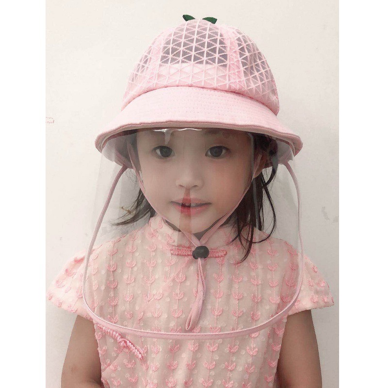 Baby Anti-Droplet Detachable Children Summer Breathable Mesh Bucket Hats Flap Hat Kid Protective Hat
