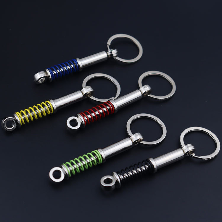 Car Accessories Spring Shock Absorber Zinc Alloy Key Ring Suspension Keychain Car Auto for Gift Auto Tuning Parts
