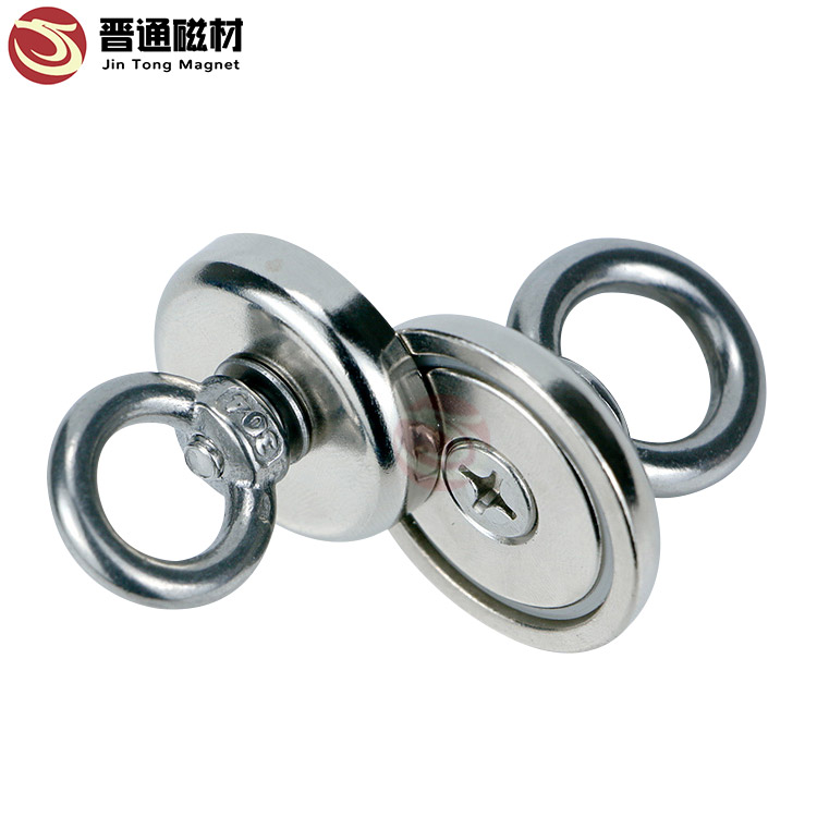 Сильная сила тяги горшок магнит рыбалка 500 кг с eyebolt