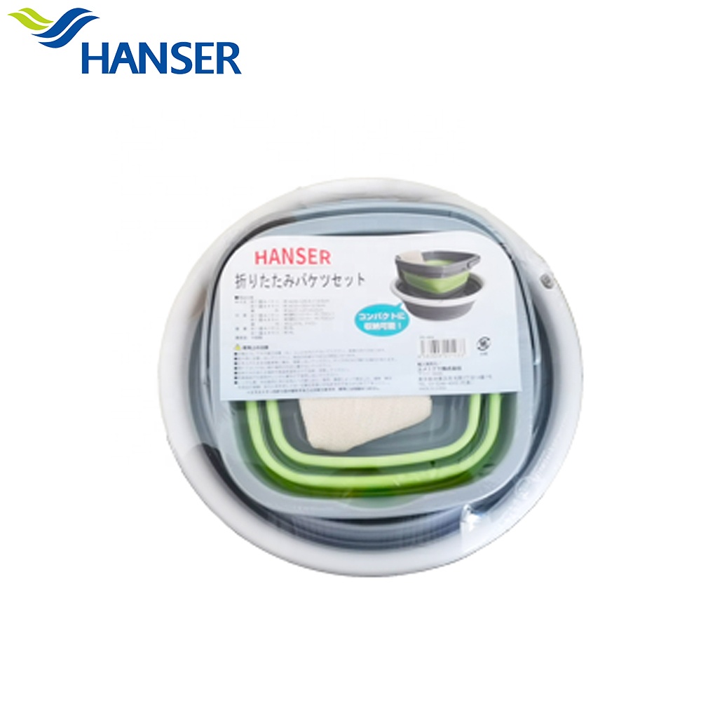 Hanser дешевый 4L портативный пластиковый складной набор ковша