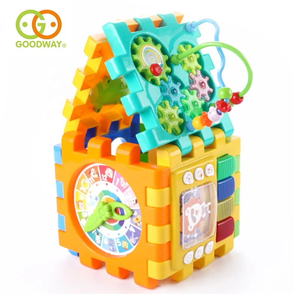 early learning educational play toys baby activity cube with cartoon style