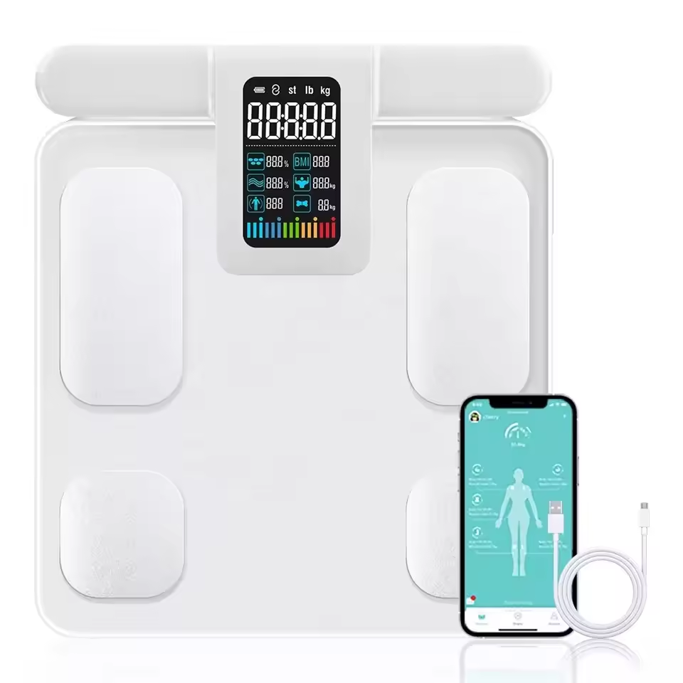 8 Electrodes Smart Body Fat Scale Analyzer Weight Scale Smart 8 Sensors Foot to Hand Measurement Fat APP Smart Scale