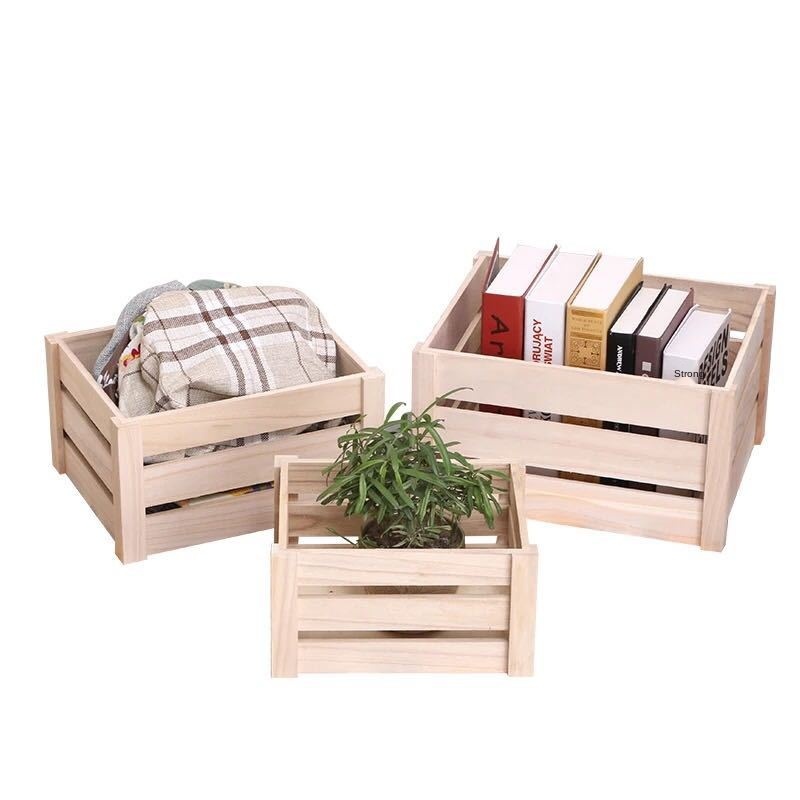 Factory direct sales storage box storage supermarket decorative wooden crate fruit display wooden box