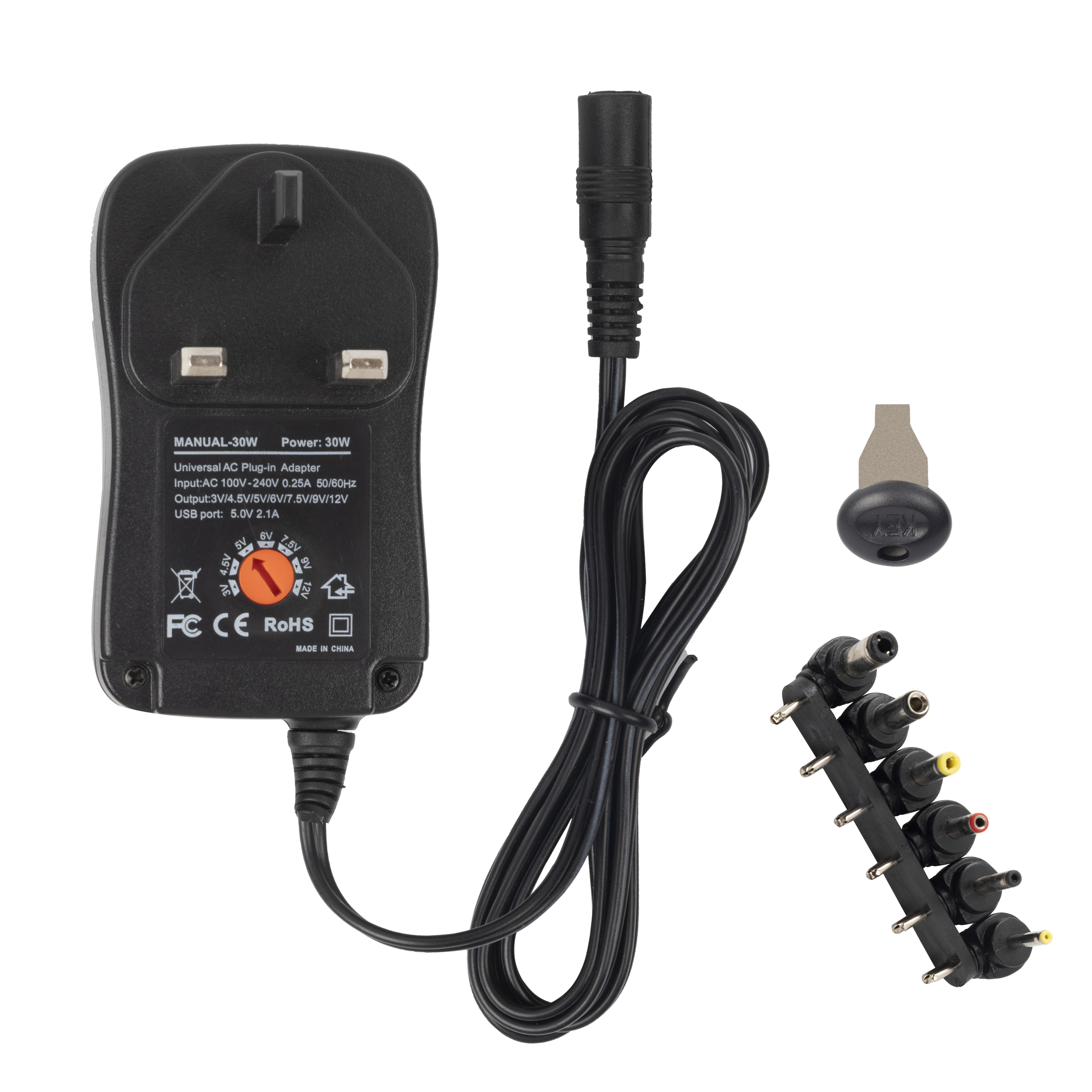 30W UNIVERSAL ADAPTER 3V-12V ADJUST POWER SUPPLY
