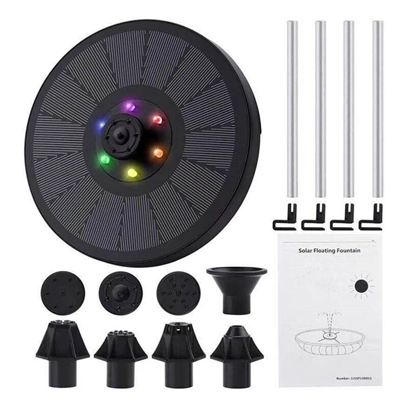 Solar Water Fountain Pump for Bird Bath 3W Floating Fountain with Spare Battery for Garden