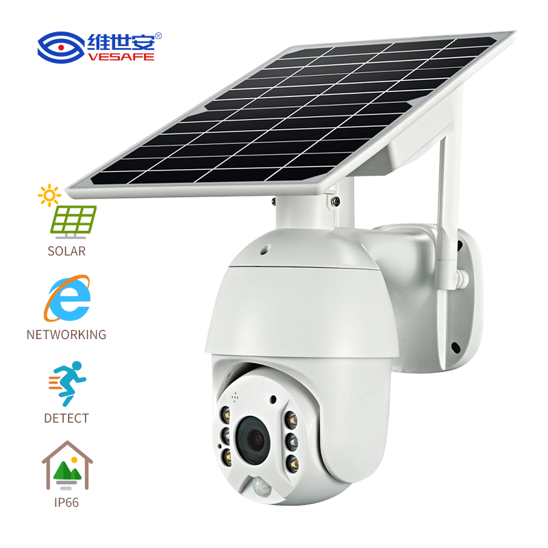 VESAFE Starlight 2mp ip66 4G camara Network alarm motion ptz outdoor 1080P HD ip Low battery cctv solar WiFi camera