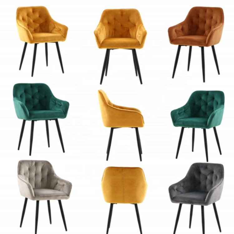 Free sample wholesale nordic Upholstered Living Room restaurant Colorful Velvet Dining Chair