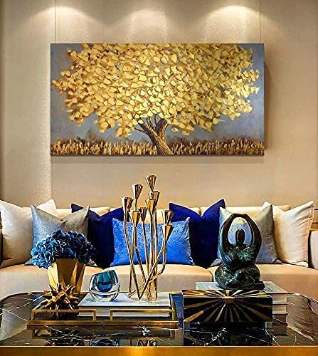 100% Handmade Canvas Abstract Palette Knife Tree of Life original acrylic painting artwork