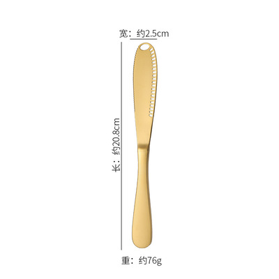 Amazon stainless steel cream knife with hole titanium coating butter knife bread spread jam knife
