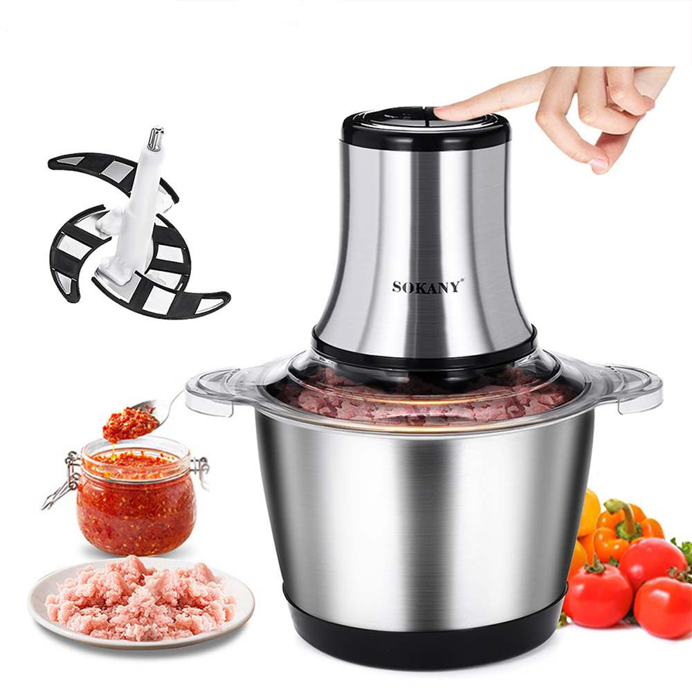 Кухонная мини-Мясорубка из нержавеющей стали, 3 л, маленькая многофункциональная электрическая мини-Мясорубка для овощей, 2 л/3 л, мясорубка