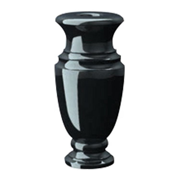JK Polished black granite flower vases for tombstones headstones