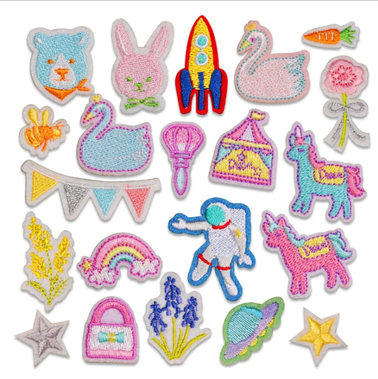 Customized Cartoon Design Iron-On Embroidery Patch For Clothing