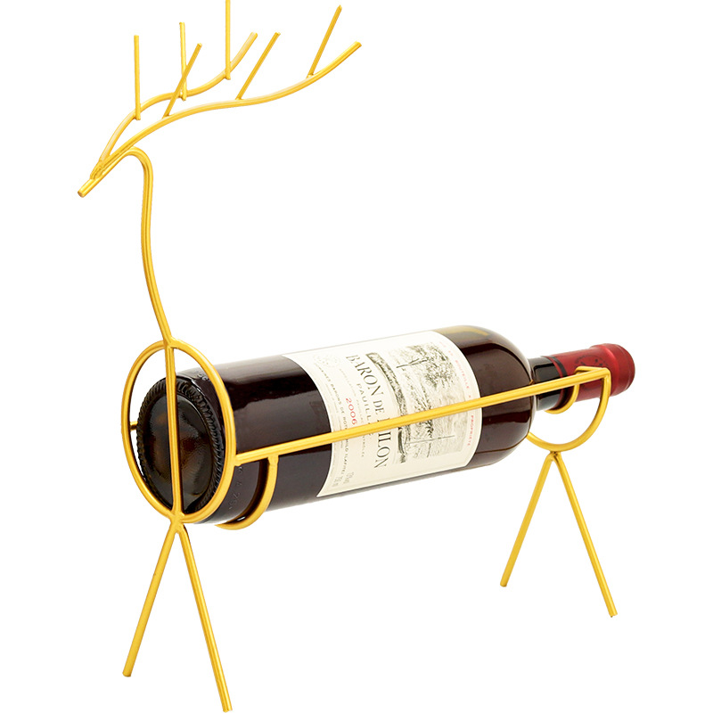 Wholesale European simple light luxury iron creative wine rack club hotel home decoration wine rack