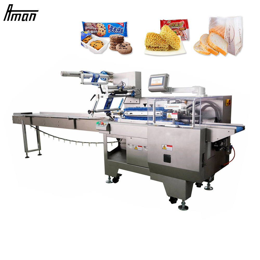 Automatic Pillow Bag Cake Instant Noodle bread biscuit Candy Soap Mask Packing Machine chocolate bar Packaging Machine