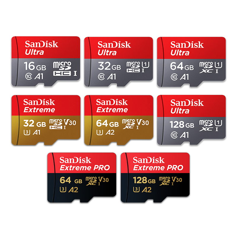 Оптом и продажи, оригинальные двойной флеш-накопитель SanDisk флеш-карты памяти 16 ГБ 32 ГБ 64 Гб 128 ГБ 200 ГБ 256 Гб 400 Гб микро SD карты A1 ультра слот для карт памяти