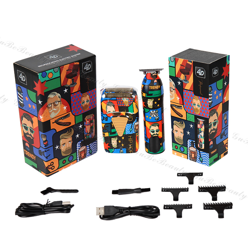 Gubebeauty newest hot sale professional hair trimmer graffiti shaver screen display all steel blade hair trimmer set with FCC
