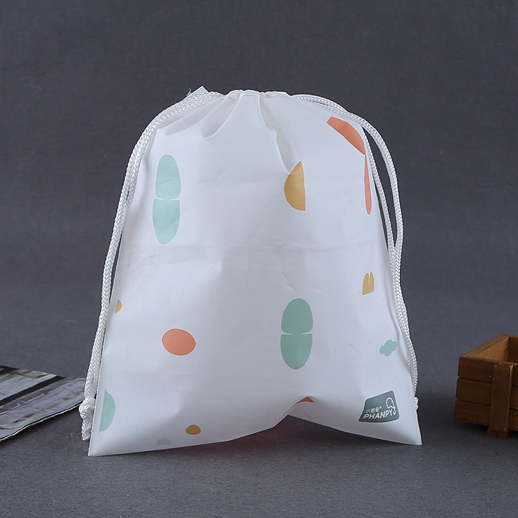custom plastic eva drawstring bag frosted storage waterproof plastic drawstring bag matte drawstring waterproof bag with logo