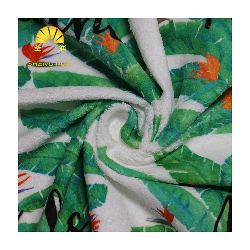 Wholesale High Quality Custom Polyester Digital Printing Soft Coral Fleece Fabric