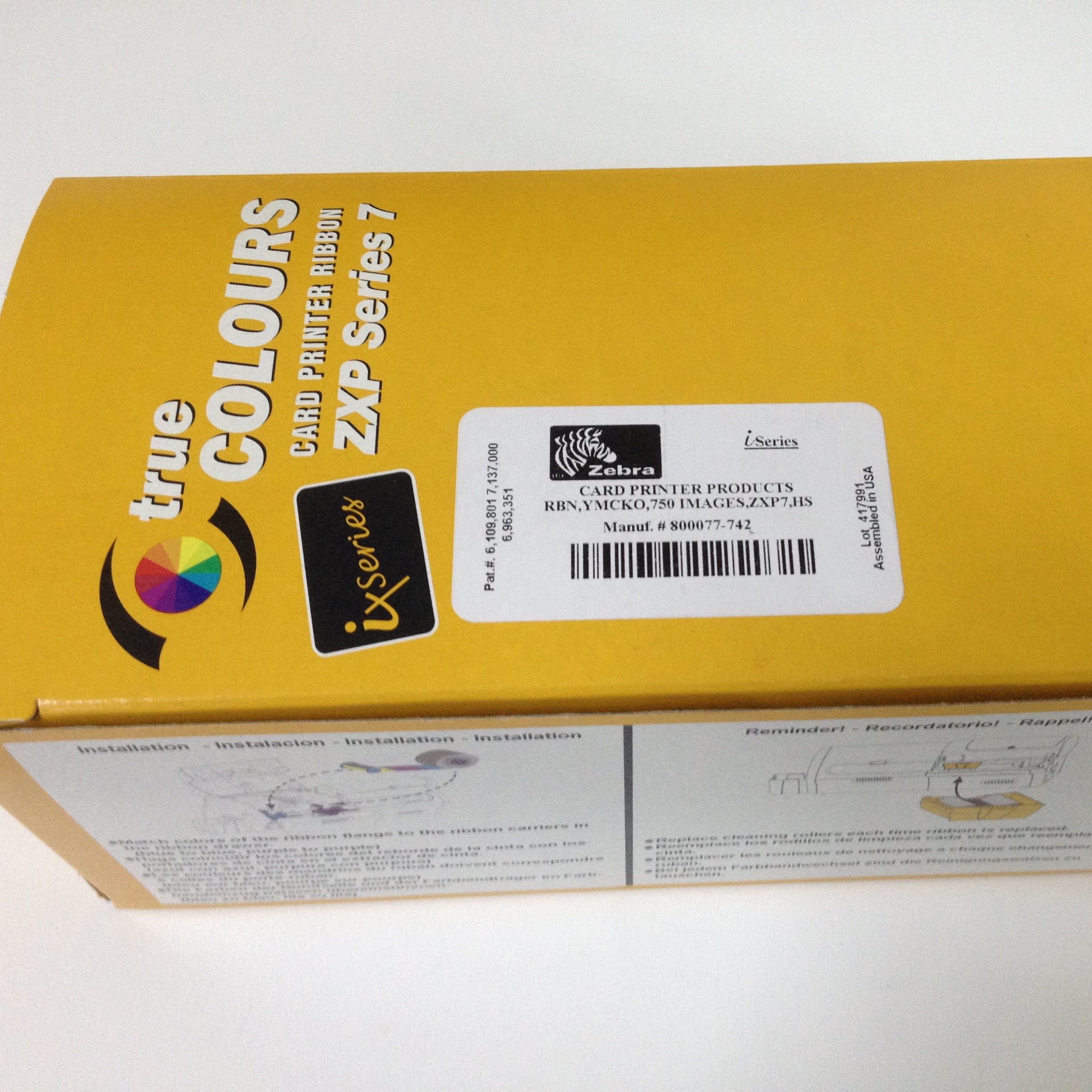 Лента Zebra YMCKO 800077-742 для ленты принтера Zebra ZXP7