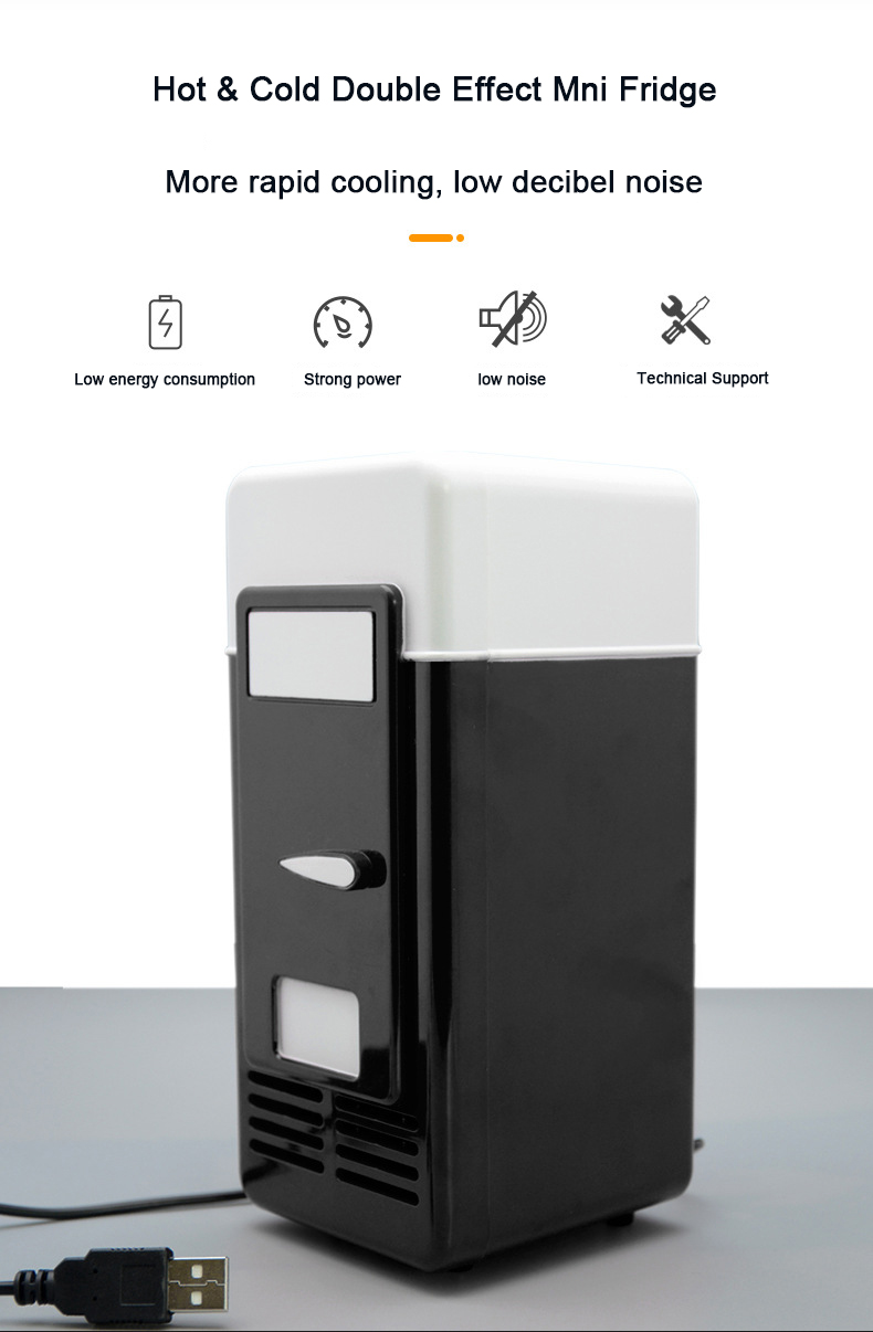 Портативный мини-холодильник с USB, холодильник, офисные банки для пива, охладитель