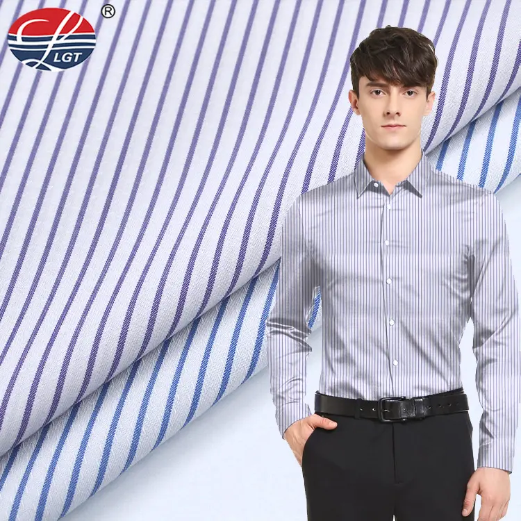 Textile Supplier Customized Eco Friendly Bamboo Yarn Dyed Striped Shirting Fabric For Mens Clothes