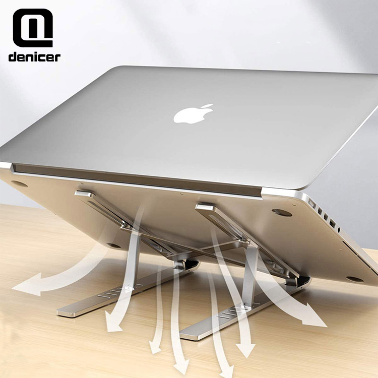 Portable Vertical Lightweight Aluminium Laptop Desk Holder Folding Adjustable Laptop Cooling Stand