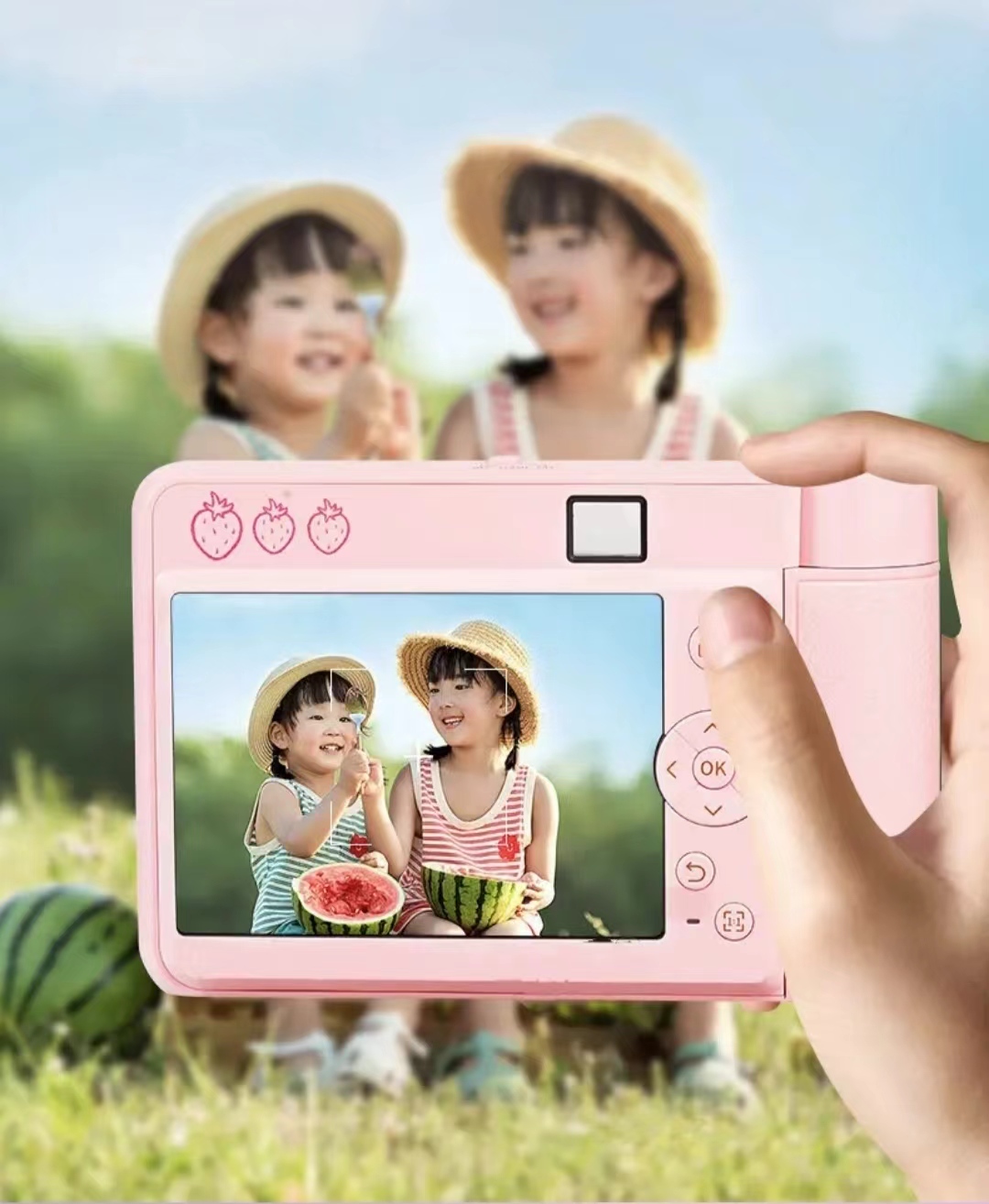 New pocket size 3 inch Rechargeable Instant camera 2.8 IPS Screen color photo Instant camera for young people & children use