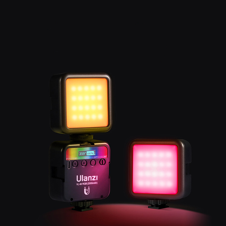 VL49 RGB 2500K-9000K Pocket LED Video On Camera Light Mini Photography Lighting Vlog Fill Light