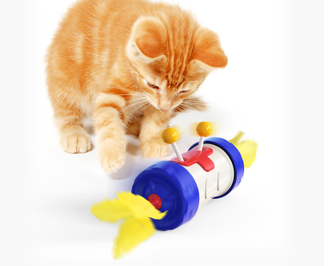stock cat ball move up and down Interactive Toys Amazon pet cat toys safety ecofriendly funny feather pet cat teaser