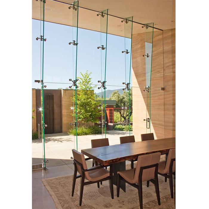 Commercial Residential Building Glass Exterior Curtain Wall Clad Facades Glazing Spider Curtain Wall