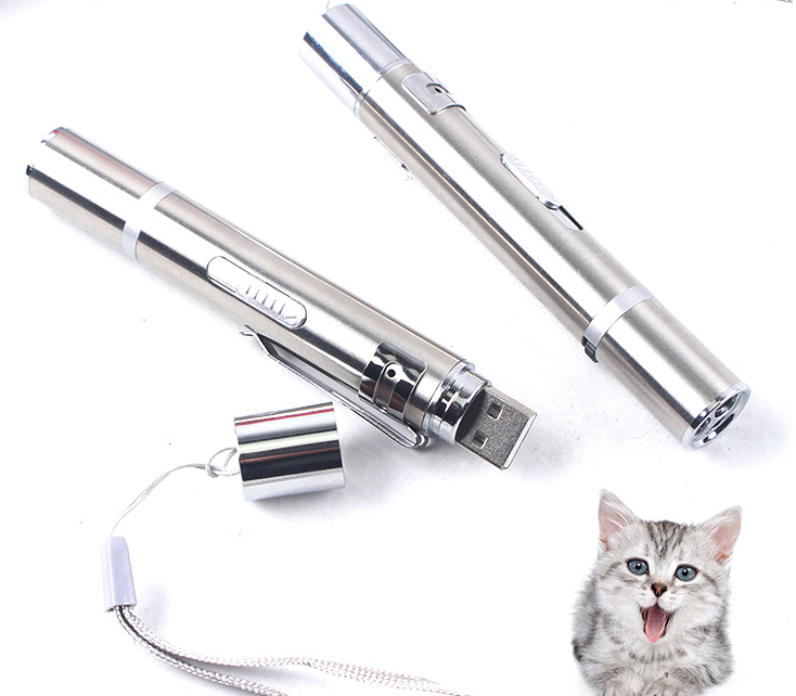 Игрушки для кошек, USB-ручка с прямой зарядкой и лазерным узором