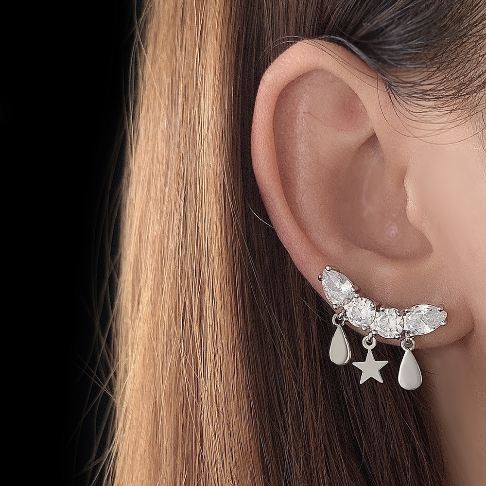Серьги для женщин bling Цирконий Алмаз серьги-гвоздики круглый Каплевидная форма Алмаз серьги-гвоздики покрытые золотом