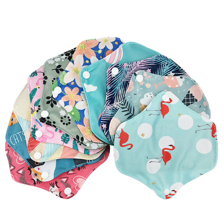 Reusable Washable Female Bamboo Charcoal Menstrual Pad Cloth Sanitary Pad