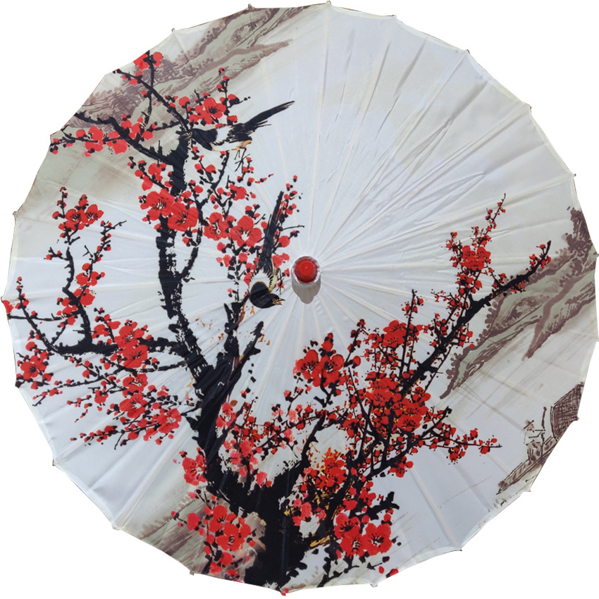 Wholesale wedding decoration flower pattern hand painted decoration paper parasols bridal umbrella custom logo