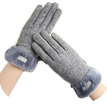 Winter Women's Cashmere Gloves Touch Screen Riding Warm and Cold Protection Plus Velvet