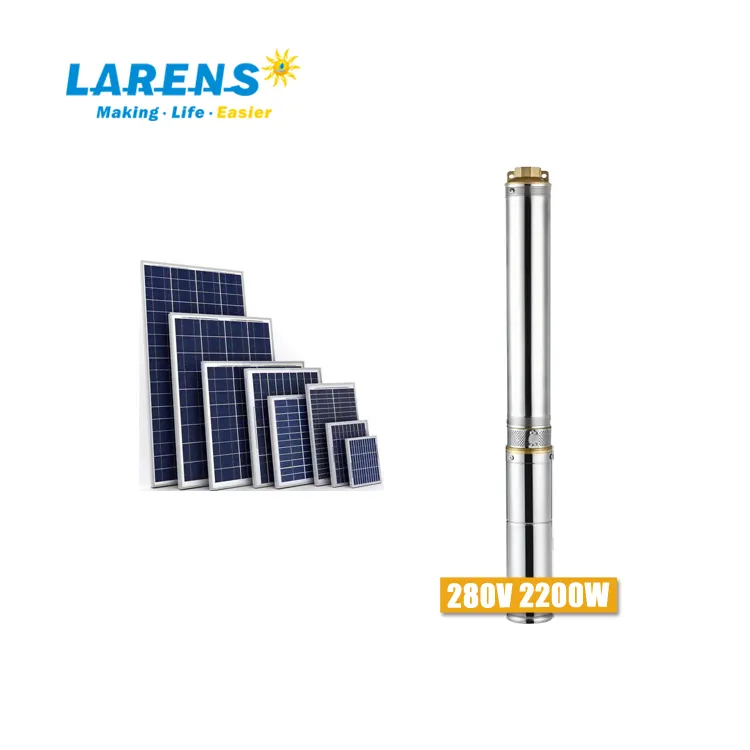 Larens Brushless Solar Water Pump Price DC 2200W Plastic Impeller Deep Well Water Pump
