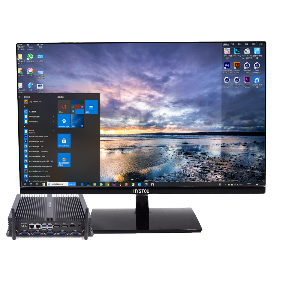 Destop компьютер 4k НАСТОЛЬНЫЙ пылезащитный промышленный ПК i7 8550u безвентиляторный мини-ПК