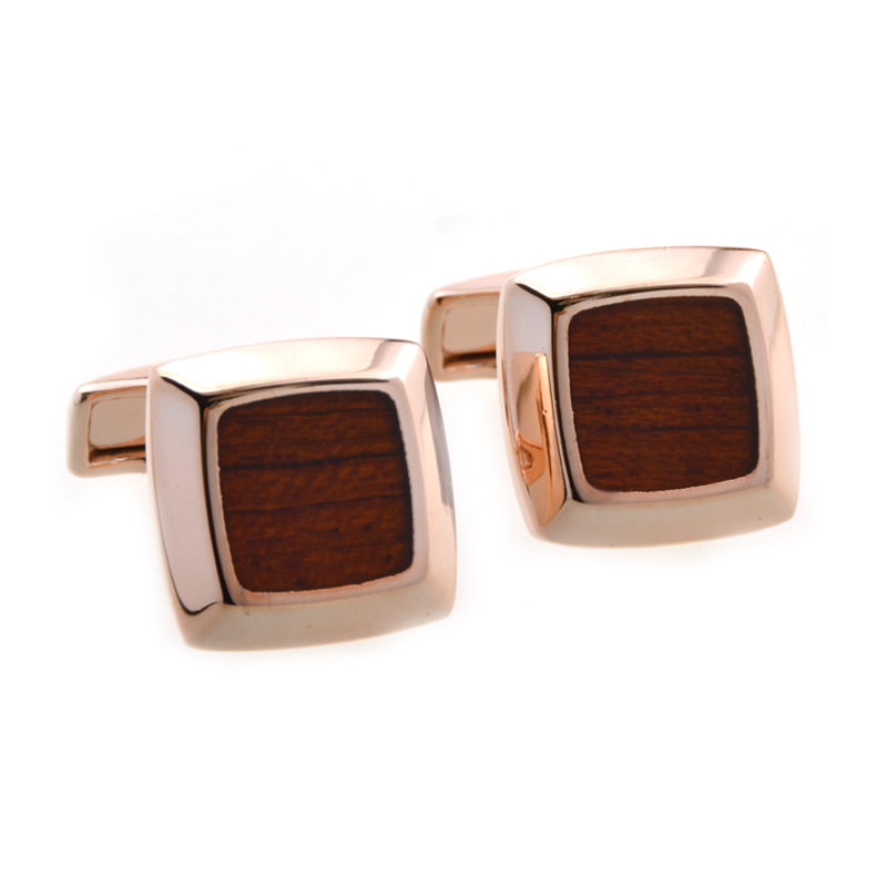 Wholesale Custom Wooden Grain Gold Plated Square Cuff links French Formal Shirt Accessory Button Wedding Business Party Cufflink