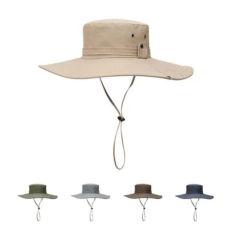 XMZ77 водонепроницаемый ведра рыболовства шлема УФ шляпа с широкими полями Рыбацкая шляпа с завязками шапки бини для мужчин, защита для массовых грузов