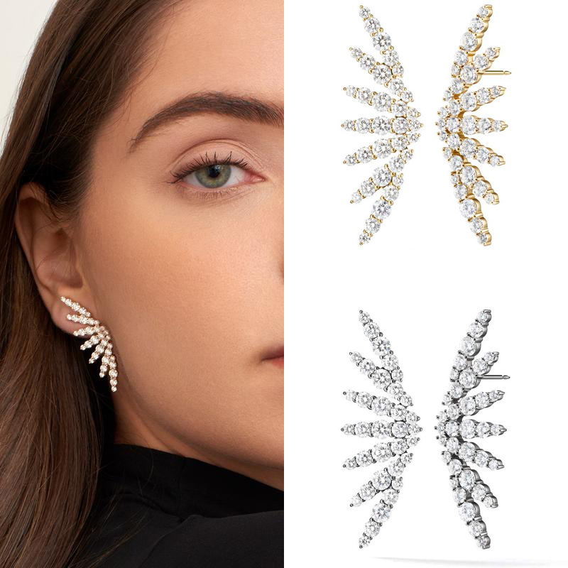 High Quality Hot Selling Trend Fashion Low Moq Rose Gold Brass Earrings Jewelry Women