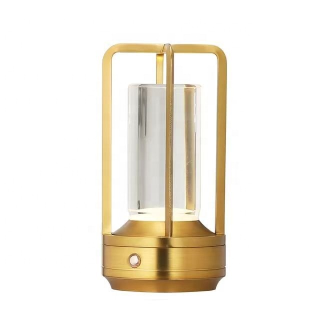TAIKOO Creative Style Dimmable Home Decor Lampe Table Lamps Gold Usb Rechargeable Battery Cordless Aluminum Luxury Modern