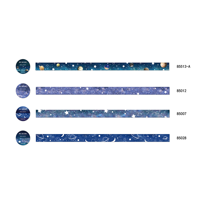Nekoni Paper Adhesive Tape Paper Masking Tape Universe Series for Scrapbooking, DIY Arts, Crafts, Journal Washi Tapes