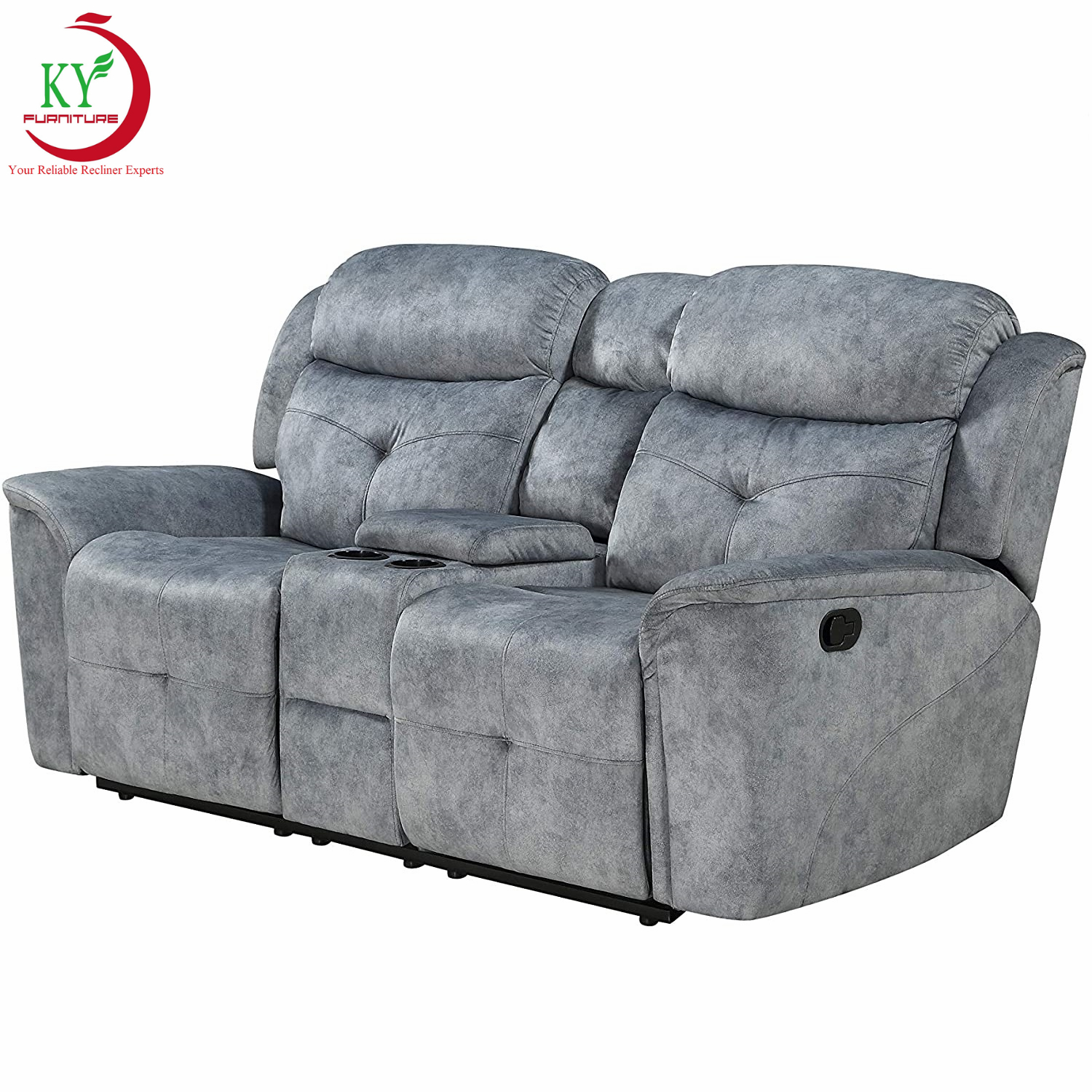JKY Furniture Multi-position Beautiful Modern Design Comfortable Soft Fabric Manual Recliner Sofa Set (3+2+1)