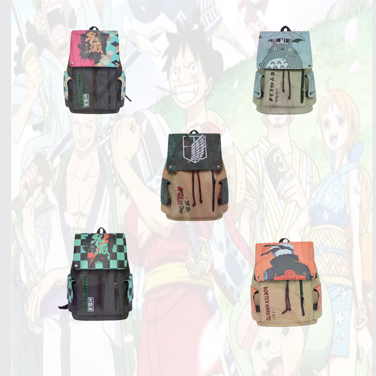 Рюкзак Холщовый для студентов с аниме «рассекающий демонов», Uchiha Sasuke My Neighbor Totoro One Piece Cos Tanjirou