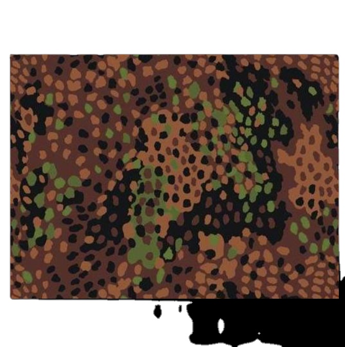 Abrasion resistant Polyester + Cotton Ripstop plain woven Customized Germany Flecktarn Erbsenmuster camouflage fabric cloth